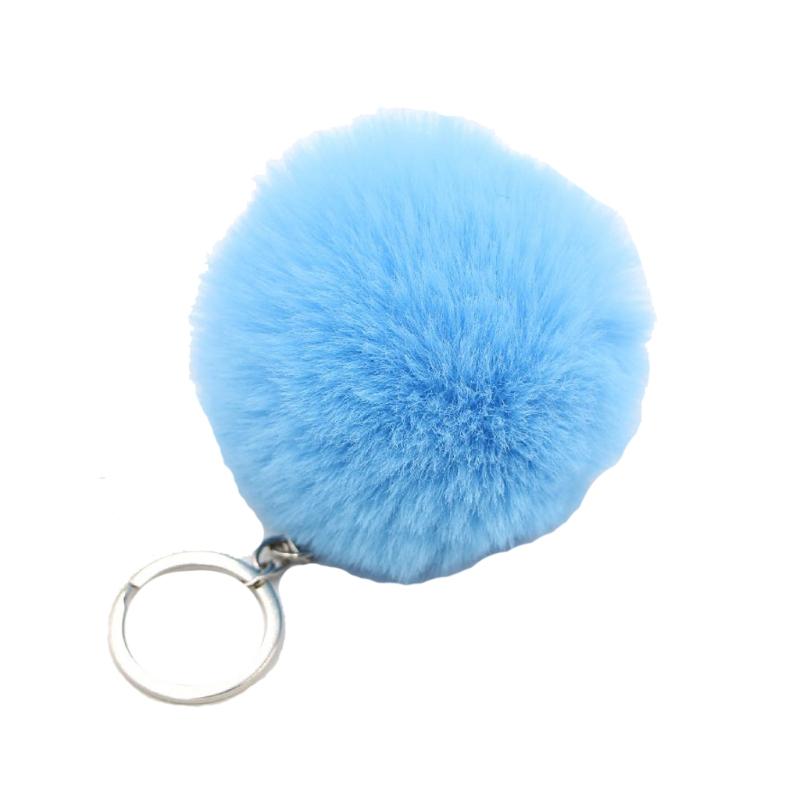 Colorful Pompoms Keychains Fluffy Plush Ball Faux Fur Keyring for Women Girl Hat Shoes Jewelry Bag Charms Accessories