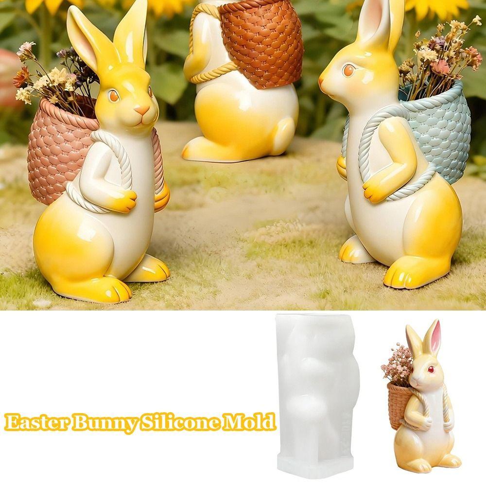 DIY Easter Bunny Mold 3D Resin Ornament Mold Easter Casting Supplies  for Plaster Aromatherapy