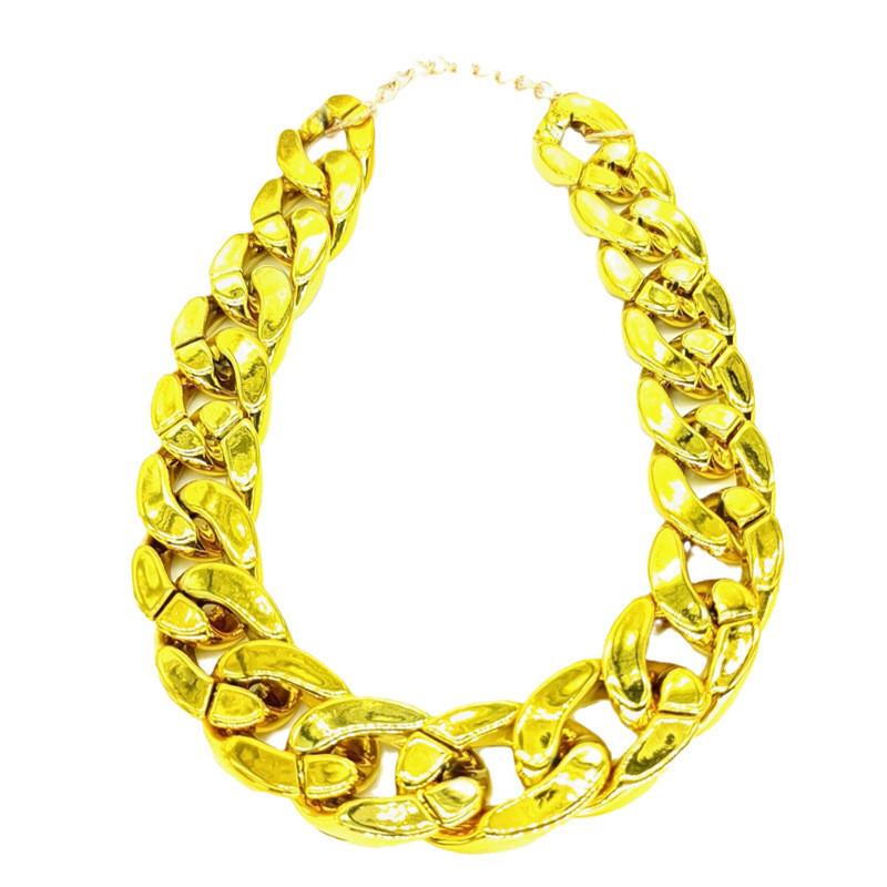 Pet Charming Gold Chain Necklace With Funky Dreadlock Wig For Halloween And Various Festive Celebrations