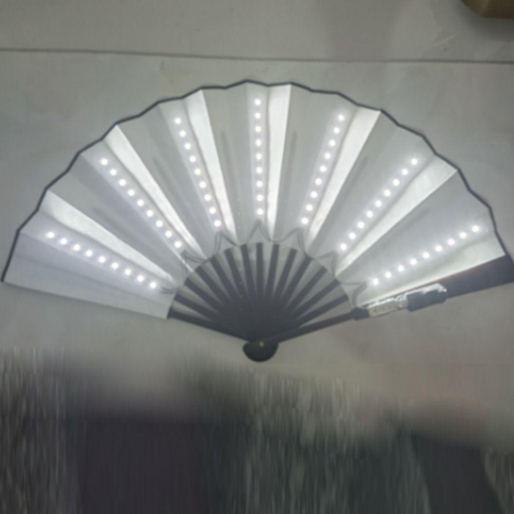 New LED Illumination Led Light Fan PVC Foldable Light Up Fan Lightweight 64cm Led Glow Fan for Line Dancing