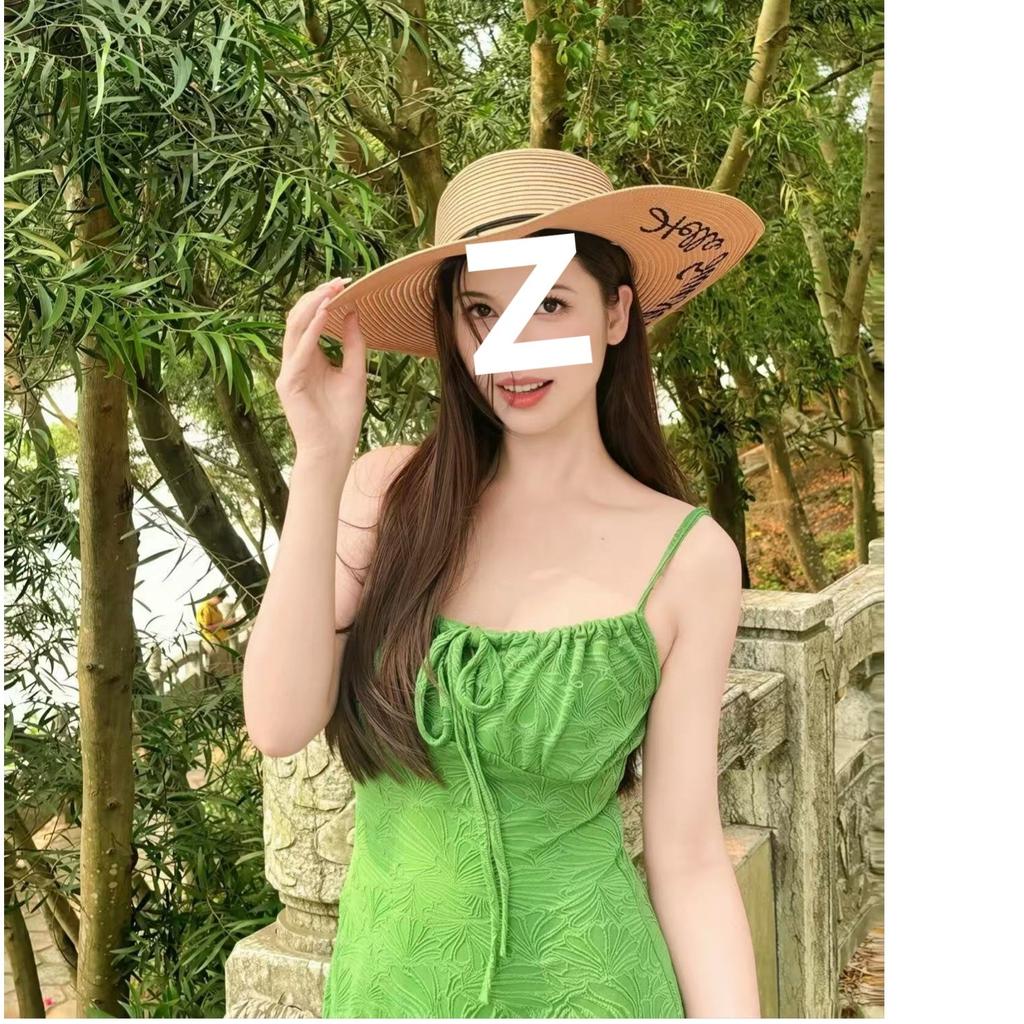 + (shorts) Retro Vacation Green Suspender Dress Summer Summer Tube Top New Slim Dress Short