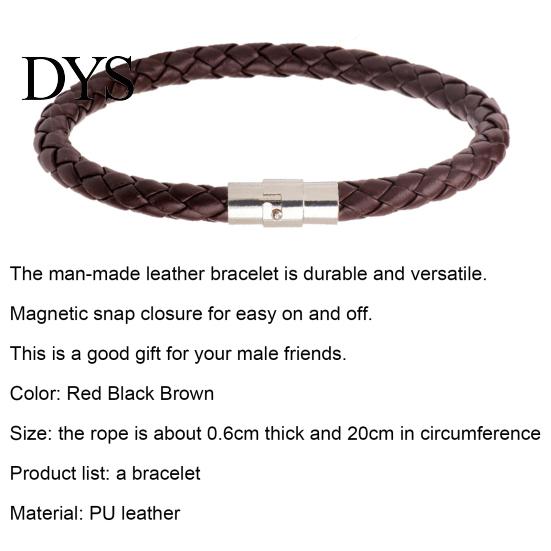 Magnetic Hand Chain Bracelet Braided with Buckle Faux Leather Couple Versatile Men for Anniversary