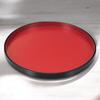 Round Tray Red Lacquerware Made in Japan J-kitchens (Obon), 33cm, Top, Black, Non-Slip, (ABS Resin),