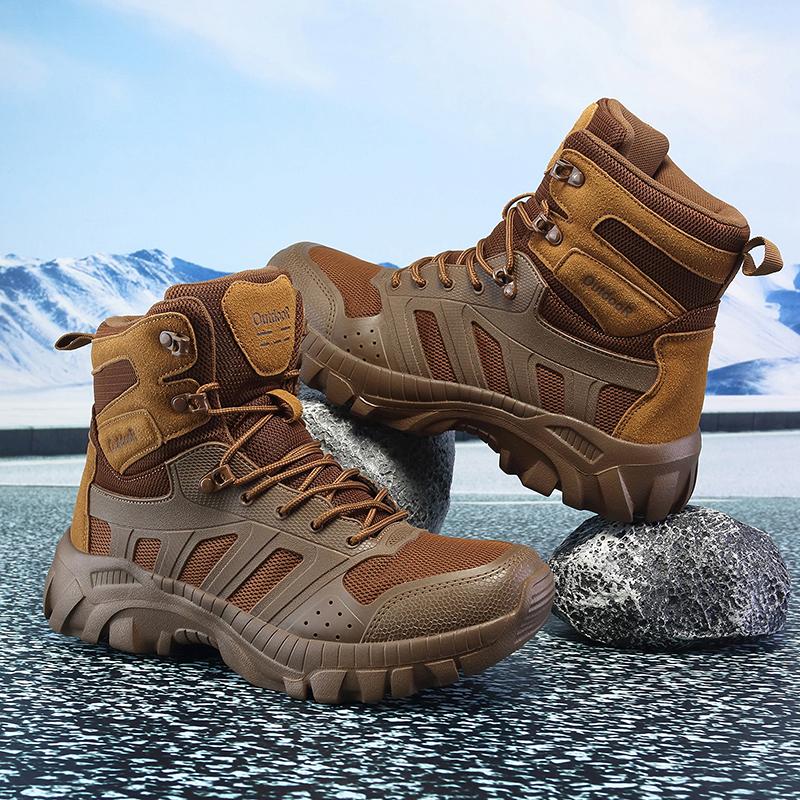 

Men s Tactical Boots Lace Up Desert Work Ankle Hiking Shoe Climbing Shoes Sneakers 47 коричневий