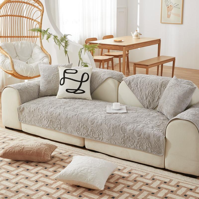 Plush Sofa Cover Towel Anti-Slip Thicken Sofa Covers for Living Room L Shape Sofa Chaise Lounge Cover Universal Couch Slipcover