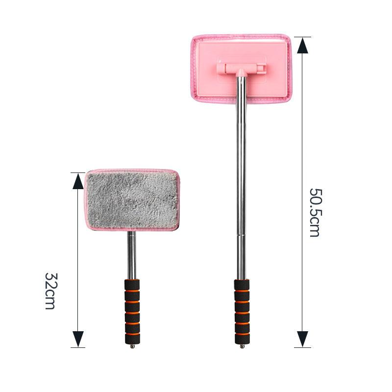Car Rearview Mirror Wiper Cleaning Tool Auto Glass Mist Cleaner Scraper Car Accessories Handle Telescopic Window Cleaning Brush