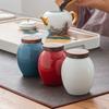Ebony Lid Tea Caddy Minimalist Ceramic Sealed Storage Jar Portable Coffee Beans Candy Jar Household Food Storage Container Gifts