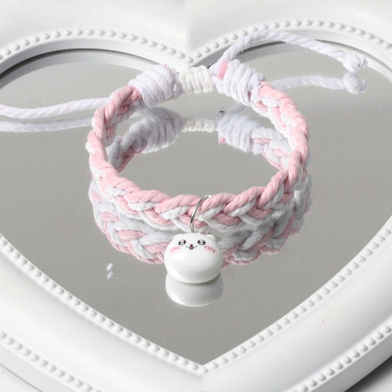 Chiikawa Cotton Linen Adjustable Cartoon Couple Bracelet - Magnetic Bestie Bracelet for Women