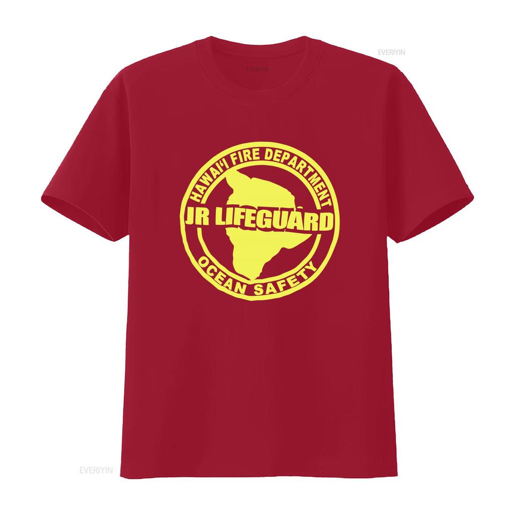 Hawaii Fire Department Jr Lifeguard Ocean Safety T Shirt for Casual Cool Design vintage Washed Slightly graphic Comfortable