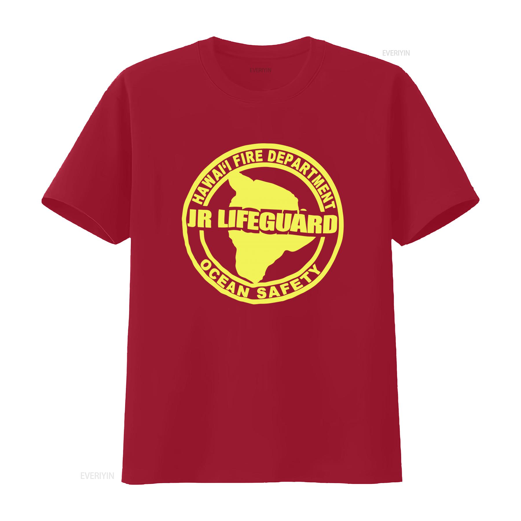 

Hawaii Fire Department Jr Lifeguard Ocean Safety T Shirt for Casual Cool Design vintage Washed Slightly graphic Comfortable S