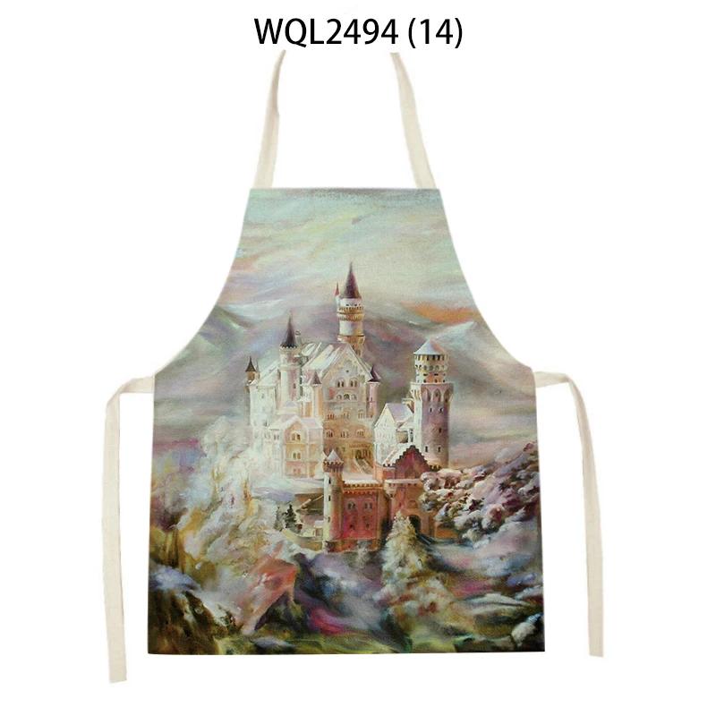 Kitchen Apron for Women Mountain Forest Scenery Adult Kids Cooking Apron Household Cleaning Supplies Pinafore Sleeveless Aprons