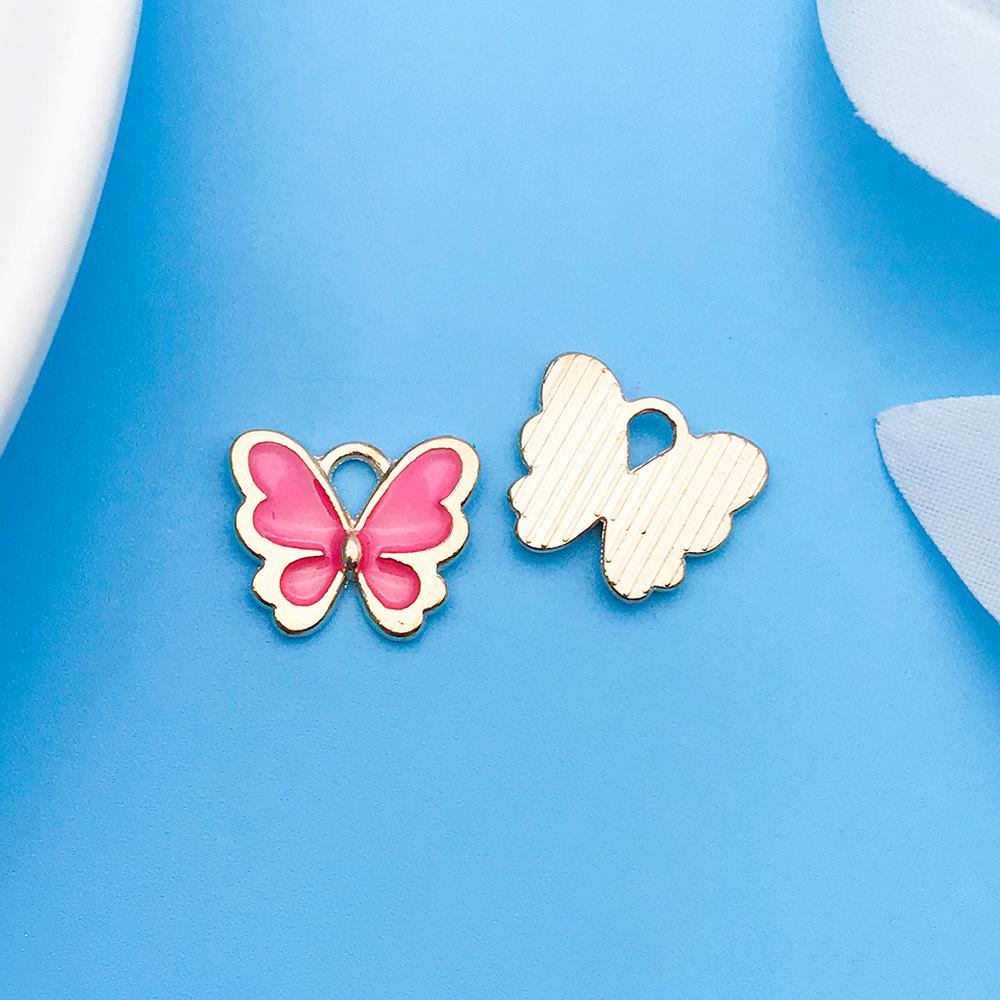 30 Cartoon Alloy Jewelry Pendants: Rose Red Drip Oil for DIY Bracelet and Handbag Accessories