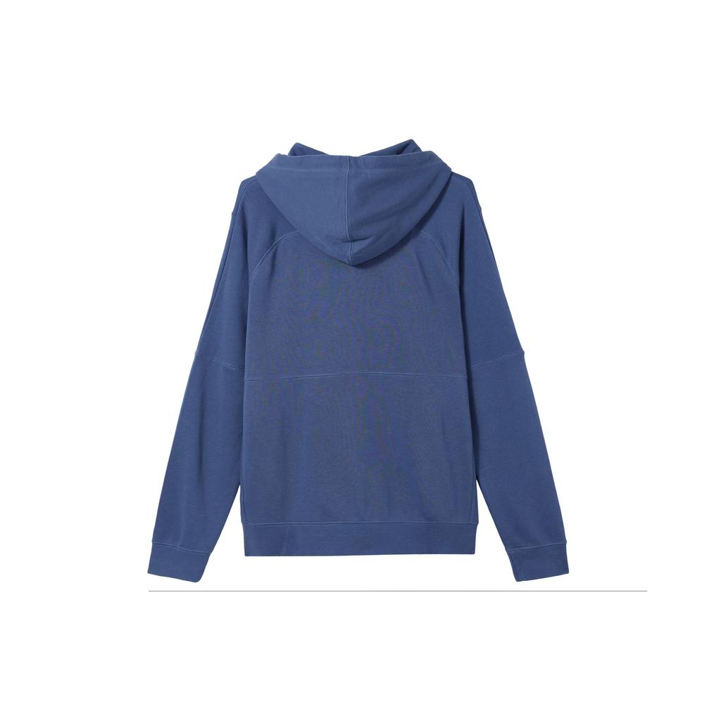 Nike Solid Logo Print Hoodie With Drawstring And Zipper Long Sleeve Men Tops Blue DH9684-410