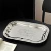 Elegant French Style Metal Tray Engraved Floral Pattern For Serving Snacks Fruits And Appetizers In Homes Or Restaurant