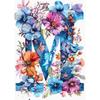 Flower Alphabet Wall Art Wreath Letters Canvas Painting Fashion Modern Aesthetic Poster Wall Pictures Home Decor For Living Room