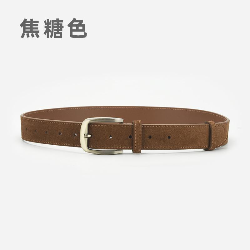 Frosted Belt Women'S Casual Simple Pin Buckle Belt Jeans Decorative Belt Women