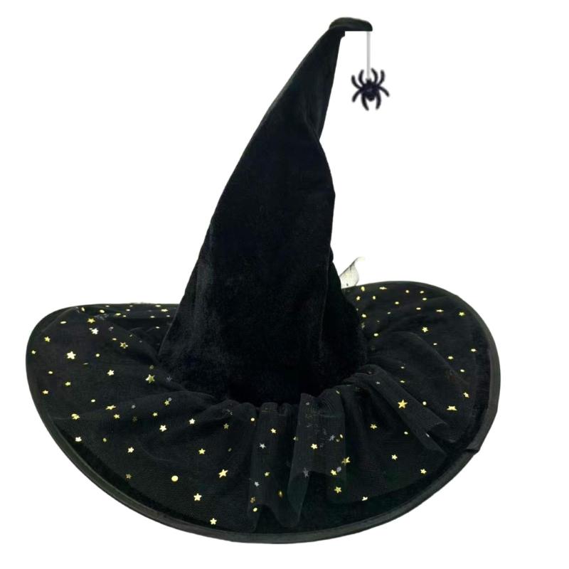 Witch Hat 36cm High Pointed Wizard Hat Halloween Dress up Hat Witch Costume Accessories for Women Men Masquerade Cosplay