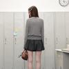 unifree College Style Plaid Patchwork Knit Cardigan