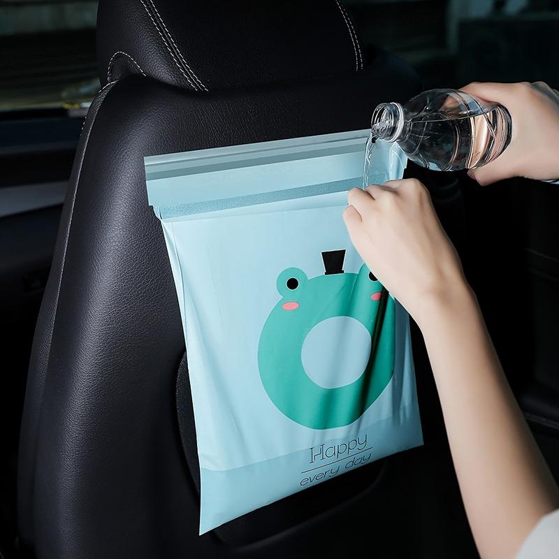 15pcs Disposable Self-Adhesive Car Biodegradable Trash Rubbish Holder Garbage Storage Bag For Auto Vehicle Office Kitchen