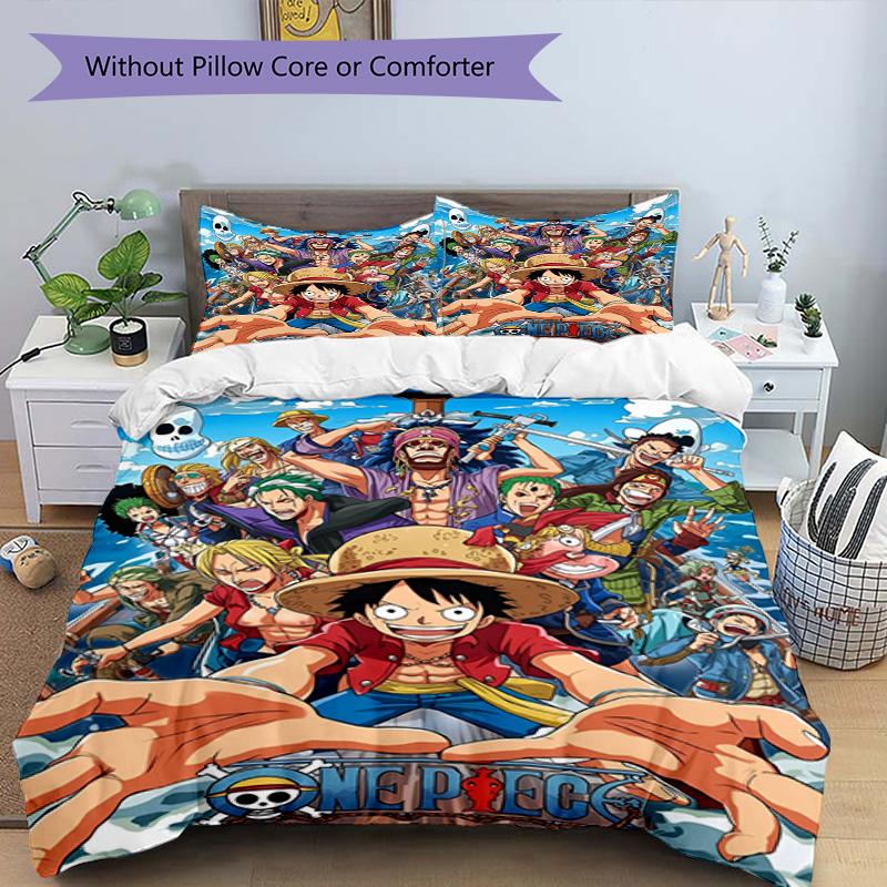 3pcs Duvet Cover Set (1*Duvet Cover + 2*Pillowcase, Without Core), One Piece Print Bedding Set, Bedroom Decor, All‑Season, Birthday Gift
