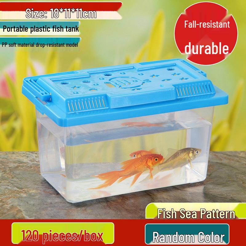 Children's Portable Transparent Pet Transport Box: Small to Large Fish/Turtle Tank