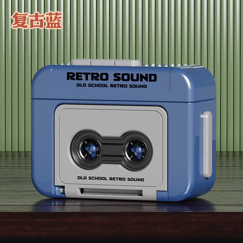 

Mini Retro Recorder Keychain Cassette Playback Music Recording Fun Small Portable Ornaments синій