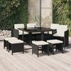 VidaXL Garden Dining Furniture and Cushions 9 Pcs Dining Room Furniture Table and Dining Chairs Terrace Patio 3095507
