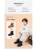 Boys' Black British-Style Leather Boots - Short, Dr. Martens-Inspired, Soft Sole, for Autumn/Winter