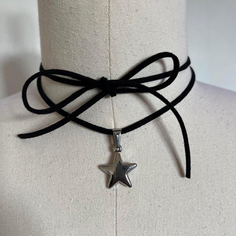 Star Flower Pendant Necklace Sweet Cool Clavicle Chain Necklace Fashion Jewelry