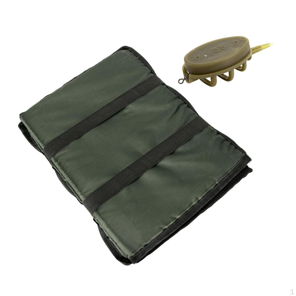 Folding Unhooking Mat, Carp Fishing Method Feeders Set Fish Landing Mat for Beach