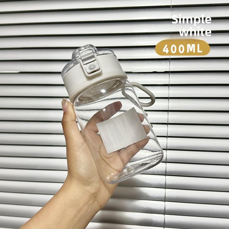 Summer high-appearance plastic cup, portable anti-drop water cup, simple student cup, children s water bottle with strap, ins style 400-600ml