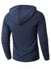 Men's Autumn/Winter Casual Hooded Long Sleeve Pullover with Drawstring and Button