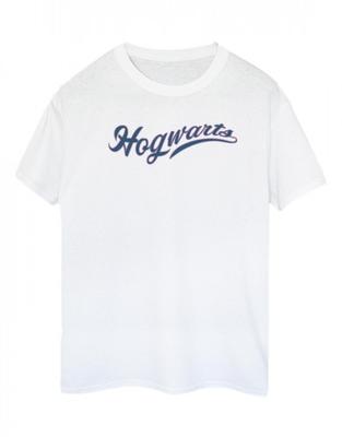 Womens/Ladies Hogwarts Writing Cotton Boyfriend T-Shirt