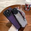 The Suede Leather Wristband Is Suitable for Apple 13promax Phone Case Stand, Iphone14 Full Bag 12 Anti-drop Leather Case