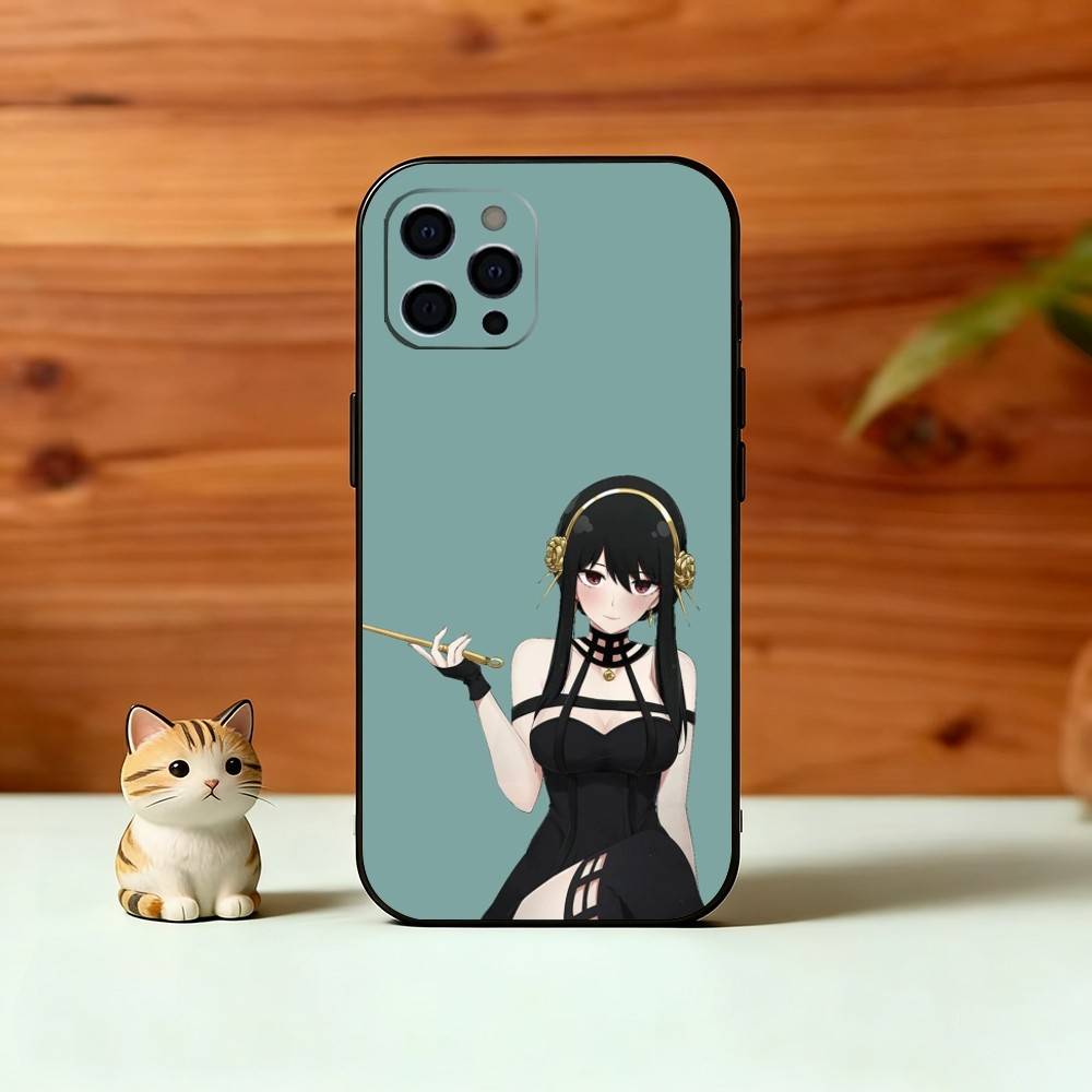 

Y-Yor Forger-Spy-Family Phone Case For iPhone 17,16,15,14,13,12,11 Plus,Pro Max,XS,Soft Silicone Black Cover iPhone16pro
