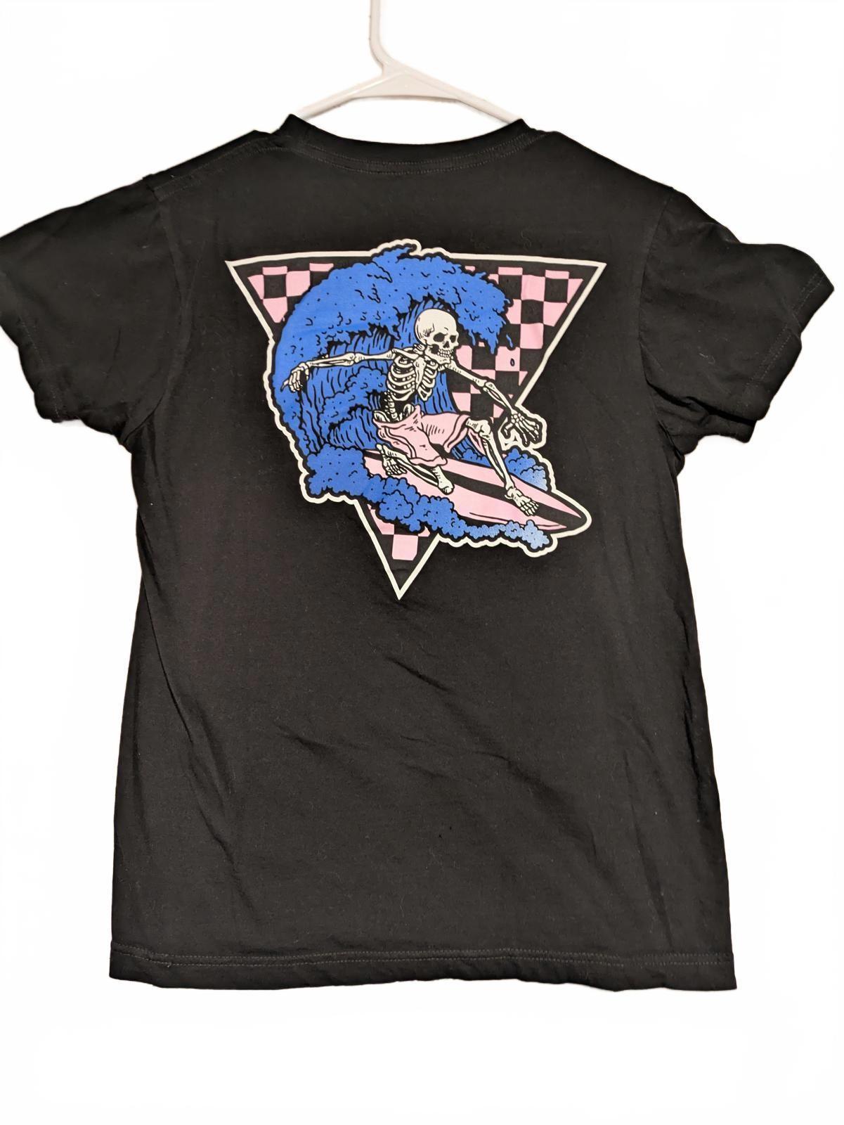 LCM International Skeleton Surfer Graphic T-Shirt Black Small 100% Cotton Mens S разноцветный