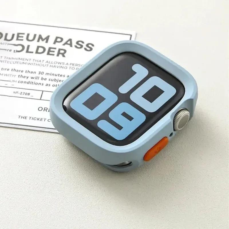 Candy Silicone Case+Strap For Apple Watch Series 9 8 7 45mm 41mm Band SE 6 5 4 44mm 40mm Nylon Correa Strap Iwatch Ultra 2 49mm