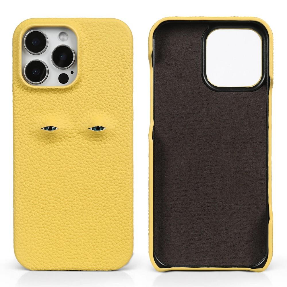 Unique Eye Design Genuine Leather Case for Iphone 16 Pro Max 18Pro 17 14 13 12 Phone Shell Personal Back Protective Coque Capa