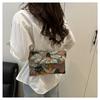 Straw Woven Bag Women's Detachable Chain Crossbody Shoulder Bag Chinese Style Handbag Sequin Floral Envelope Bag