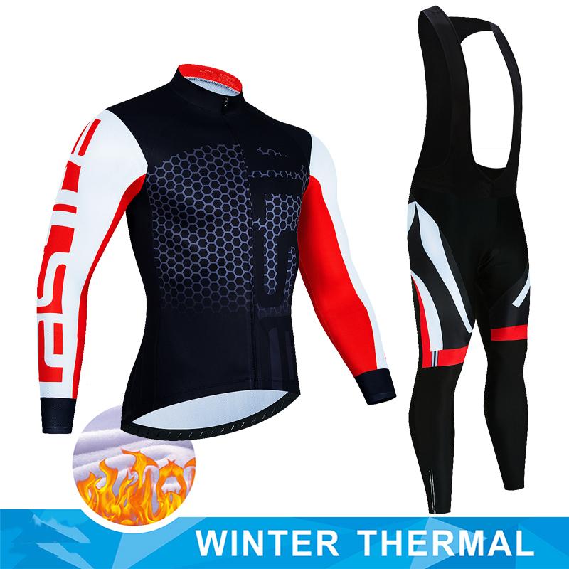 Cycling Jersey Set 2025 Men Winter Thermal Fleece Long Sleeve Road Bike Cycling Clothing MTB Cycling Jacket Ropa Ciclismo Hombre