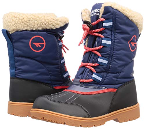 Hi-Tec Kids' Winter Boots, Waterproof, Foldable Spikes, Yurman Boots WP, Navy, 19 cm, 2E
