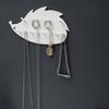 2Pcs Punch-Free Jewelry Storage Rack Wall Mounted Seamless Hedgehog Jewelry Hook Dual Layer Decorative Sticky Hook