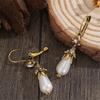 Handmade Pearls Earrings Trendy Earrings Women Earrings Pearls Ear Jewelry Alloy Texture Suitable for Parties and Event