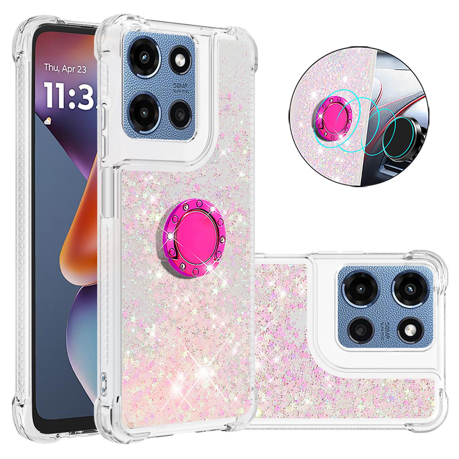 

Для Motorola Moto G Stylus 5G (2025) Чохол з ТПУ з підставкою, протиударний чохол з рухомим піском Pink/Pentagram