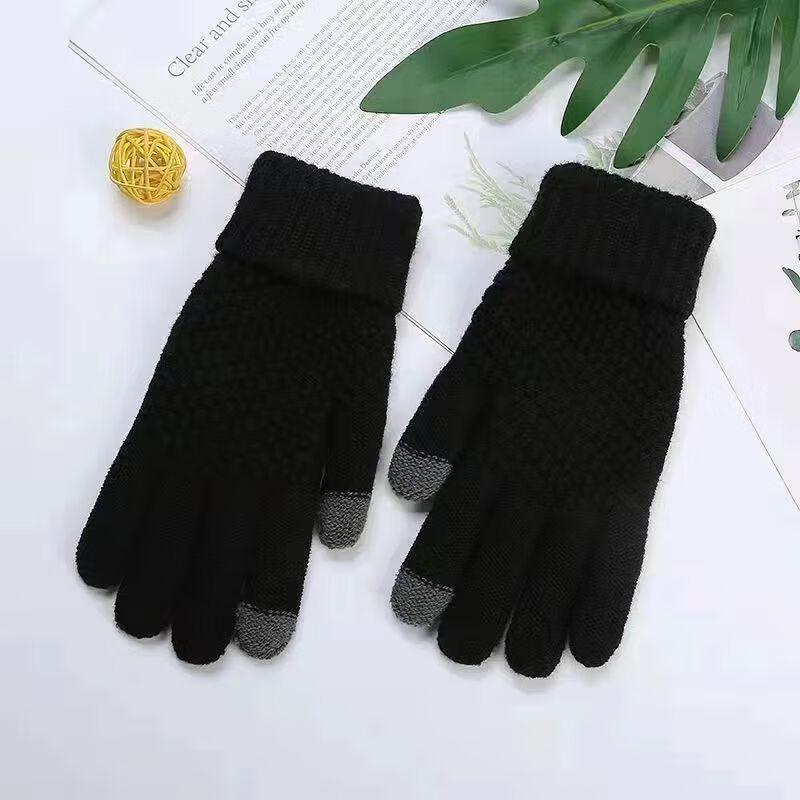 Women's Warm Brushed Knitted Touchscreen Gloves