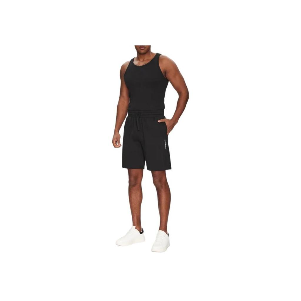 Emporio Armani Letter Logo Slim Fit Lace-Up Casual Shorts Men Shorts Black EM000495-AF10790-UC001