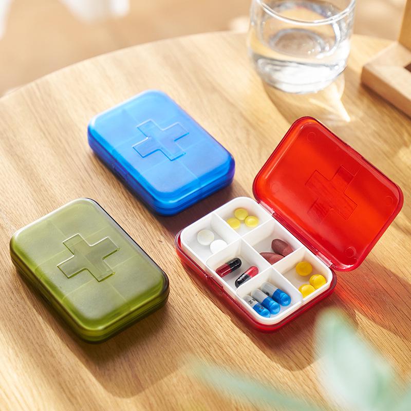 

Rectangular Portable Pill Organizer - Medical-Grade Plastic синій