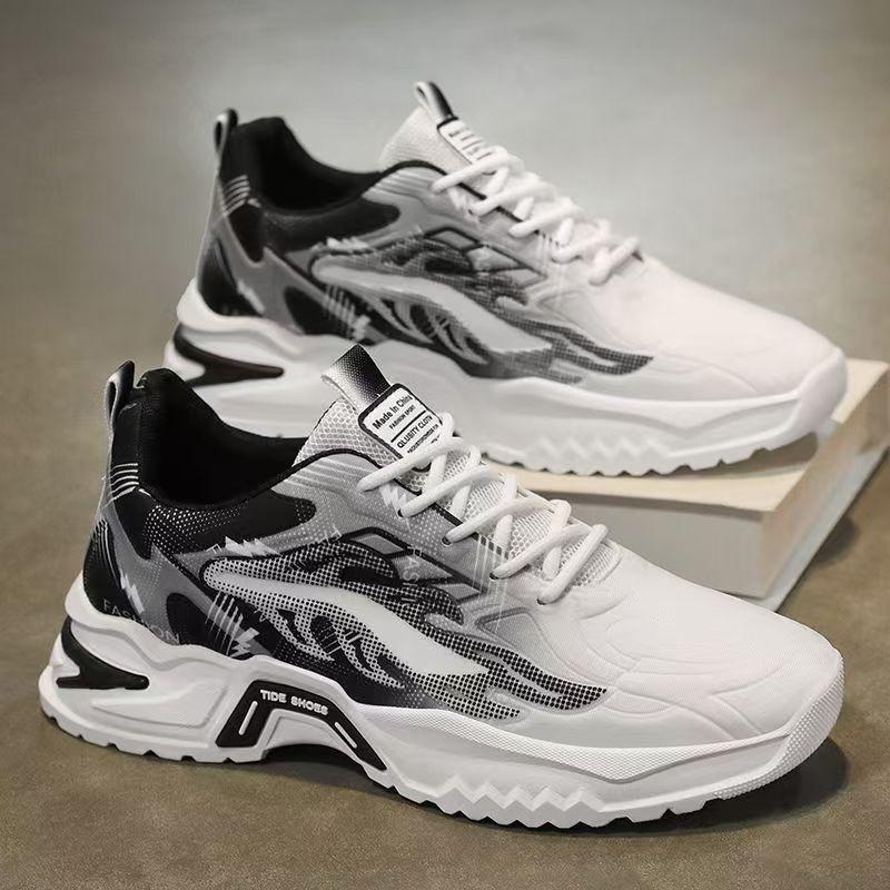 New Men's Shoes Versatile Youth Platform Casual Men's Sports Shoes Breathable Mesh Trendy Shoes