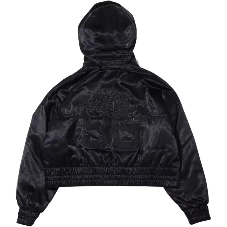 Nike Printed Letter Hooded Long-Sleeve Jacket Women Jackets Black DV8083-010