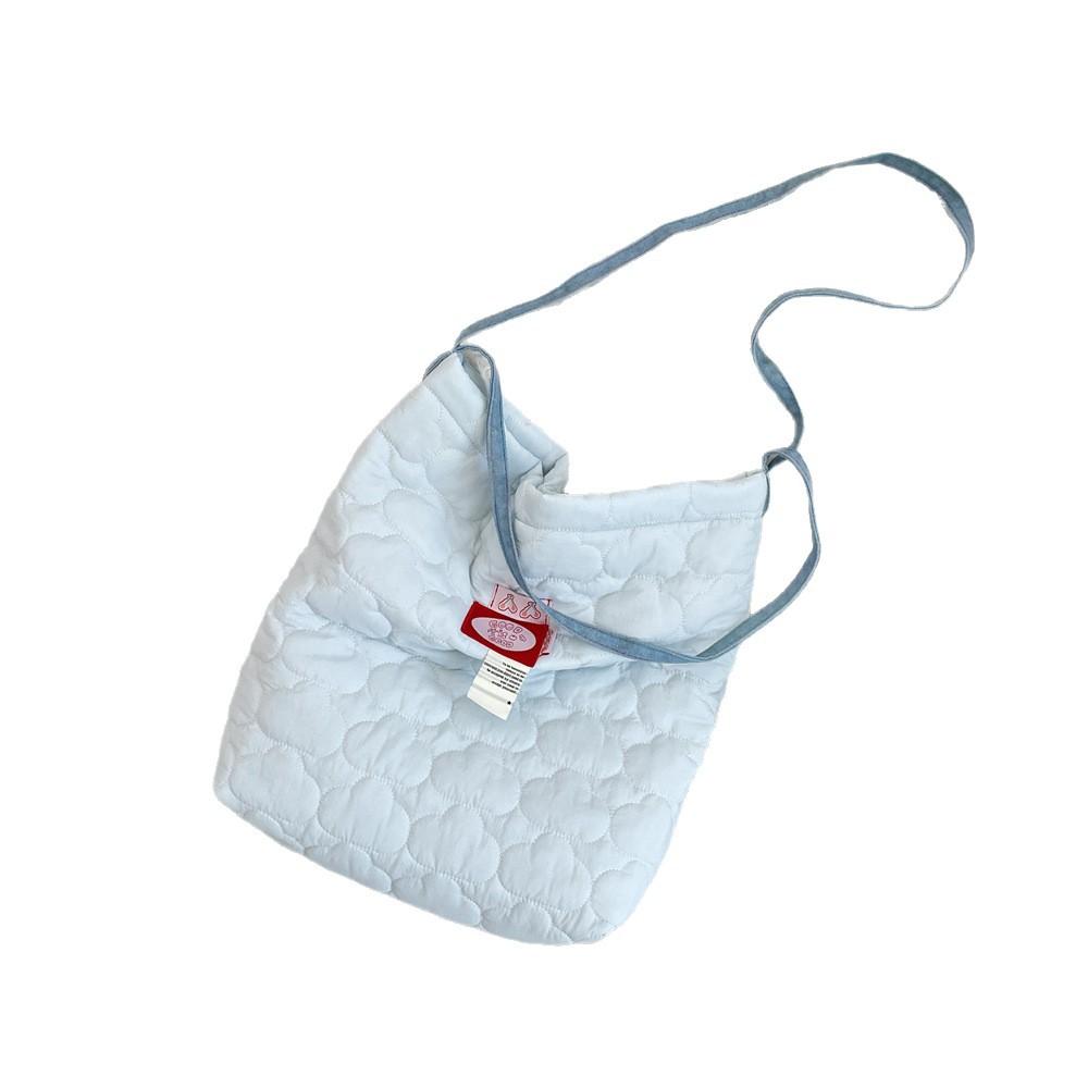 New quilted padded one-shoulder crossbody schoolbag for student women, practical large-capacity one-shoulder bag for women